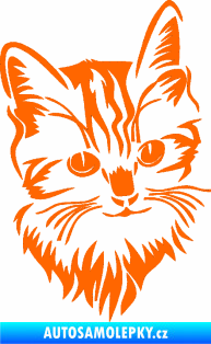 Samolepka Kočka 018 pravá Fluorescentní oranžová