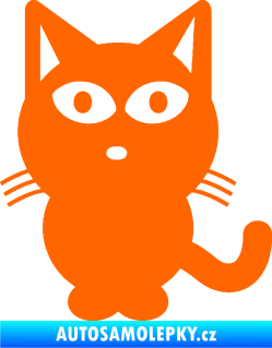 Samolepka Kočka 034 levá Fluorescentní oranžová