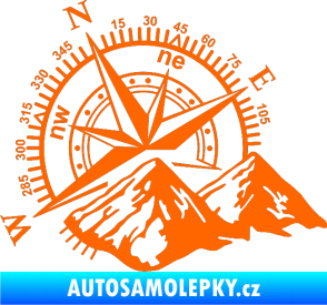 Samolepka Kompas 002 levá hory Fluorescentní oranžová