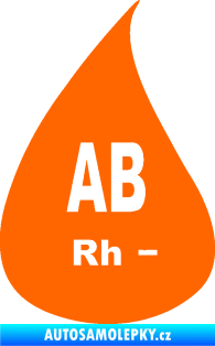 Samolepka Krevní skupina AB Rh- kapka Fluorescentní oranžová