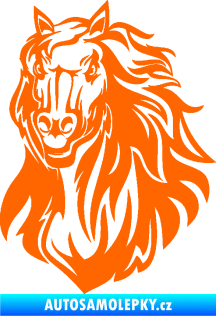 Samolepka Kůň 067 levá hlava s hřívou Fluorescentní oranžová