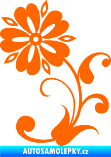 Samolepka Květina dekor 001 levá Fluorescentní oranžová