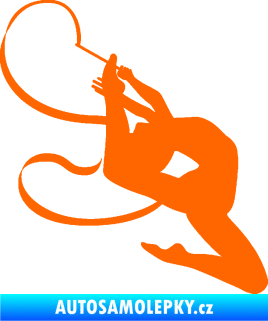 Samolepka Moderní gymnastika 001 pravá gymnastka se stuhou Fluorescentní oranžová