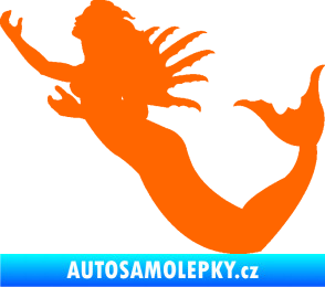 Samolepka Mořská panna levá siréna Fluorescentní oranžová