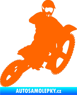 Samolepka Motorka 004 pravá motokros Fluorescentní oranžová