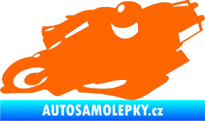 Samolepka Motorka 007 levá silniční motorky Fluorescentní oranžová