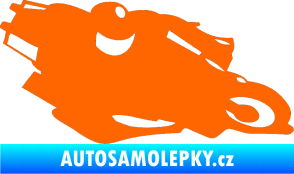 Samolepka Motorka 007 pravá silniční motorky Fluorescentní oranžová