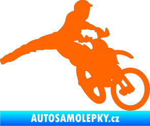 Samolepka Motorka 030 pravá motokros Fluorescentní oranžová