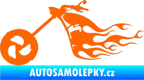 Samolepka Motorka 042 levá plameny Fluorescentní oranžová