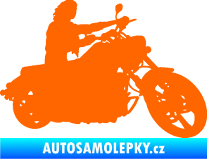 Samolepka Motorka 050 pravá Fluorescentní oranžová