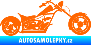 Samolepka Motorka chopper 001 pravá Fluorescentní oranžová