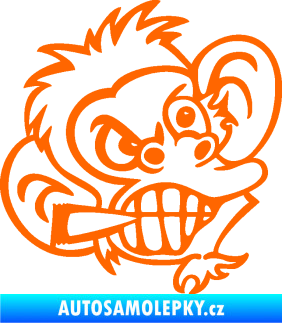 Samolepka Opičák 001 pravá s cigaretou Fluorescentní oranžová