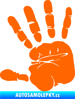 Samolepka Otisk ruky levá Fluorescentní oranžová
