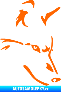 Samolepka Pes 159 pravá vlk Fluorescentní oranžová