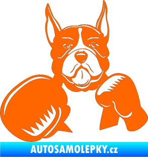 Samolepka Pes 183 levá boxer Fluorescentní oranžová