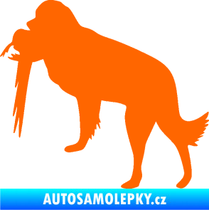 Samolepka Pes 193 levá lovecký s bažantem Fluorescentní oranžová