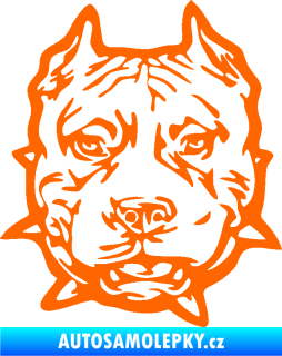 Samolepka Pitbull hlava 003 levá Fluorescentní oranžová
