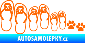 Samolepka Rodina v autě botičky a tlapky Fluorescentní oranžová