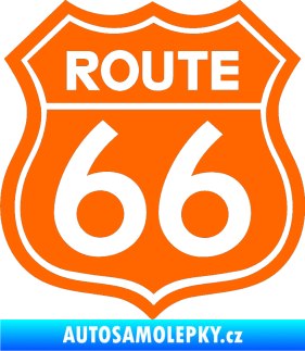 Samolepka Route 66 - jedna barva Fluorescentní oranžová