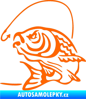 Samolepka Ryba s návnadou 002 levá Fluorescentní oranžová