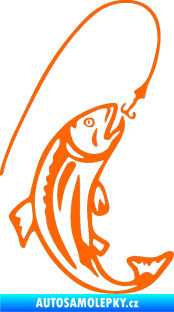 Samolepka Ryba s návnadou 003 pravá Fluorescentní oranžová