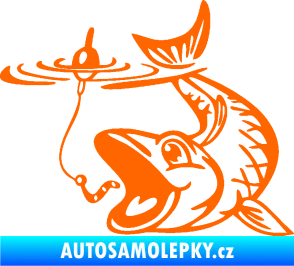 Samolepka Ryba s návnadou 004 levá Fluorescentní oranžová
