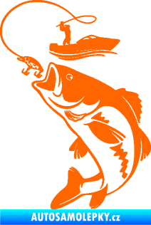 Samolepka Rybář 019 levá Fluorescentní oranžová