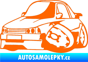 Samolepka Škoda 120 karikatura levá Fluorescentní oranžová