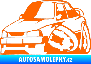 Samolepka Škoda 130 karikatura levá Fluorescentní oranžová