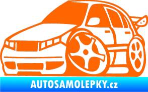 Samolepka Škoda Fabia 001 karikatura levá Fluorescentní oranžová