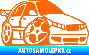 Samolepka Škoda Fabia 001 karikatura pravá Fluorescentní oranžová
