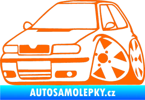 Samolepka Škoda Felicia karikatura levá Fluorescentní oranžová