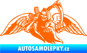 Samolepka Smrtka 016 levá s křídly a kosou Fluorescentní oranžová