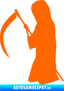 Samolepka Smrtka silueta s kosou levá Fluorescentní oranžová