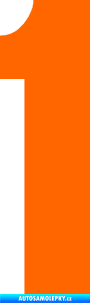 Samolepka Startovní číslo 1 typ 2  Fluorescentní oranžová