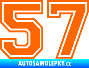 Samolepka Startovní číslo 57 typ 4 Fluorescentní oranžová