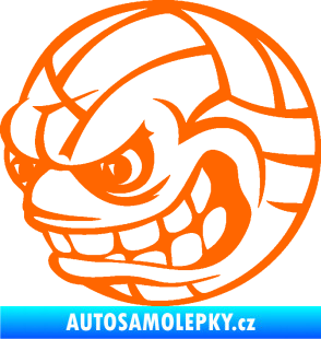 Samolepka Volejbalový míč 001 levá s obličejem Fluorescentní oranžová