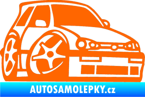 Samolepka VW Golf 3 karikatura pravá Fluorescentní oranžová