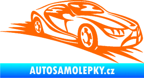Samolepka Závodní auto 007 pravá Fluorescentní oranžová