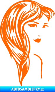 Samolepka Žena tvář 001 pravá Fluorescentní oranžová