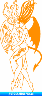 Samolepka Anděl a Démon levá oranžová