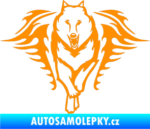 Samolepka Animal flames 039 levá  vlk oranžová