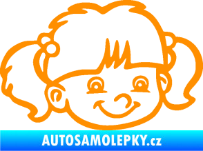 Samolepka Dítě v autě 035 pravá holka hlavička oranžová