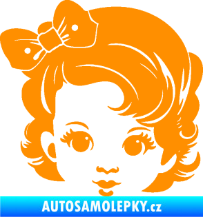 Samolepka Dítě v autě 110 levá holčička s mašlí oranžová