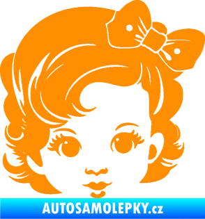 Samolepka Dítě v autě 110 pravá holčička s mašlí oranžová
