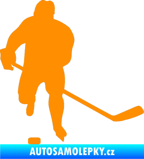 Samolepka Hokejista 008 pravá oranžová