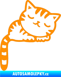 Samolepka Kočka 004 pravá oranžová