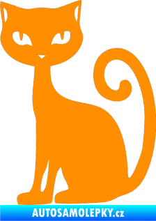 Samolepka Kočka 009 levá oranžová