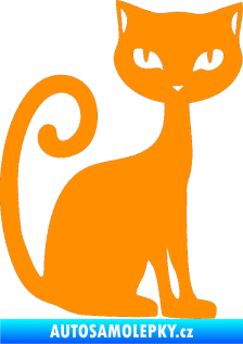 Samolepka Kočka 009 pravá oranžová