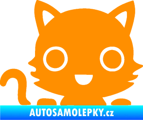 Samolepka Kočka 014 levá kočka v autě oranžová